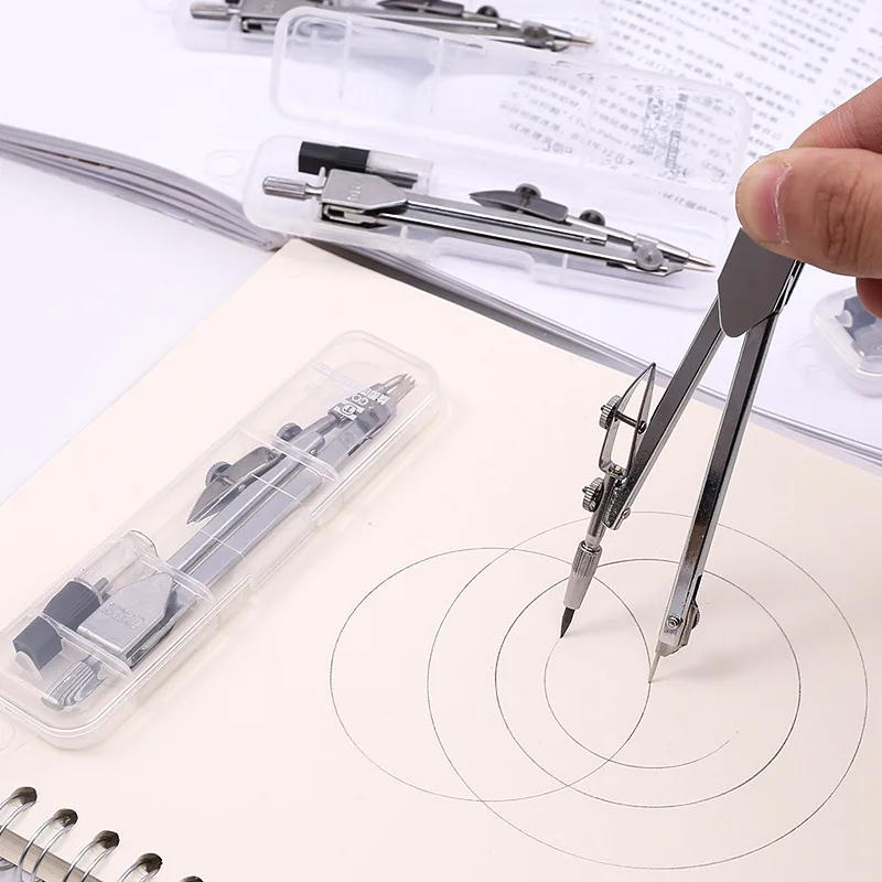 

Stainless Steel Drawing Compass Math Geometry Tools for Circles School Supplies for Student Stationery