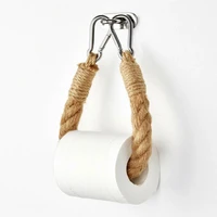 creativity vintage toilet paper holder bathroom paper tissue hemp rope lavatory wall mounted holder towel storage rack