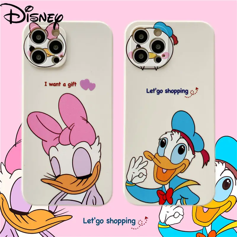 

Disney cartoon cute Daisy painted phone case for iPhone12/12mini/12promax/11pro/11promax/7/8/se2/xr/xs/xsmax couple phone cover