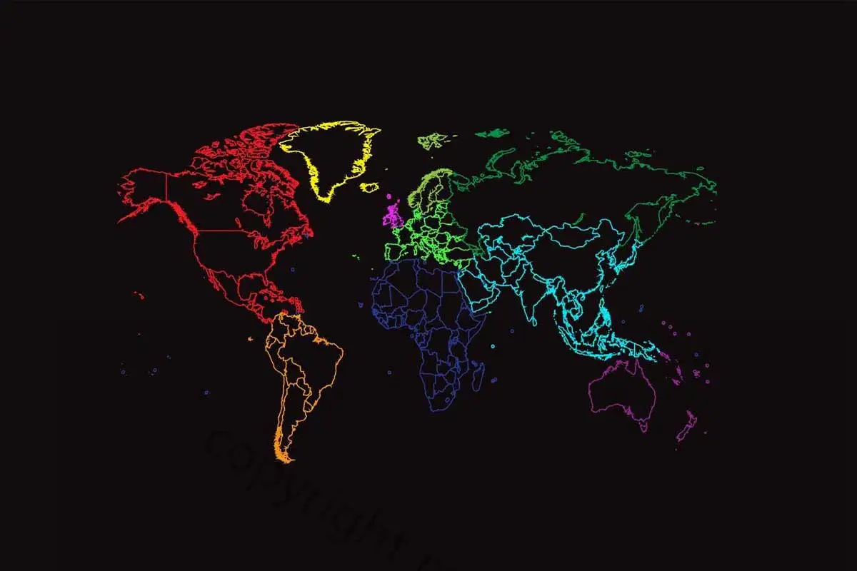 

World Map Poster Neon Tin Sign Tin Plates Wall Decor Retro Vintage Metal Sign Neon Sign For Club Man Cave Cafe Pub Home