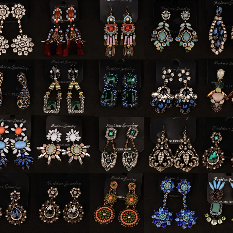 

Luxury Colorful Crystal Earrings for Women Korean Earings Dangle Drop Earring Trendy Chandelier 2020 Fashion Jewelry Bohemian