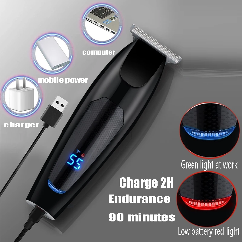 

Electric Hair Clipper LCD Digital Display Rechargeable Hair Clipper Retro Electric Clipper Beard Trimmer