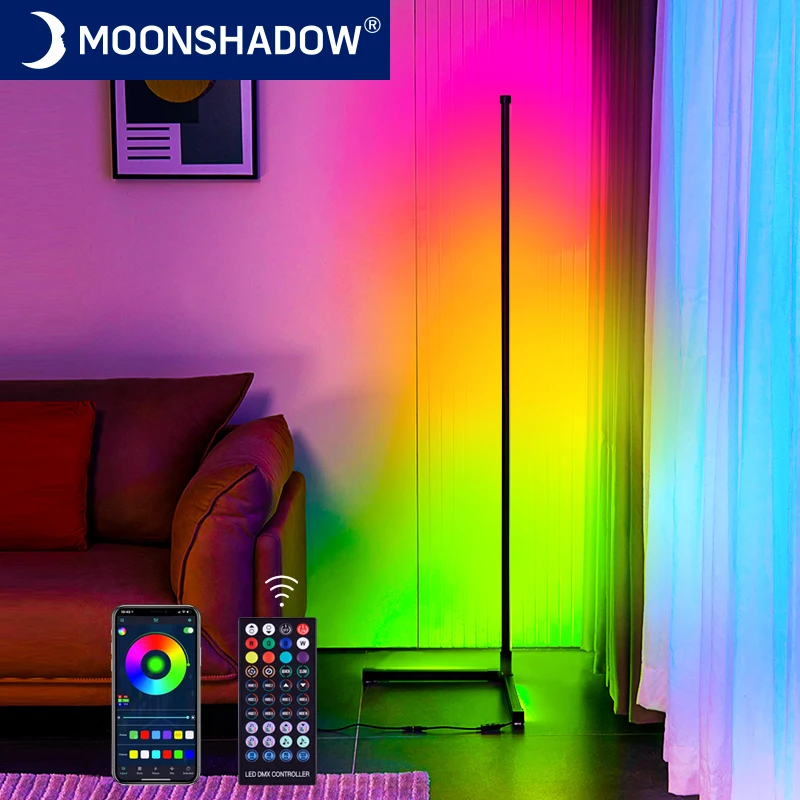 Rgb LED Floor lamp For Living Room Atmosphere Smart Floor Corner Lighting with Sound /Remote Control Party Stand lighting