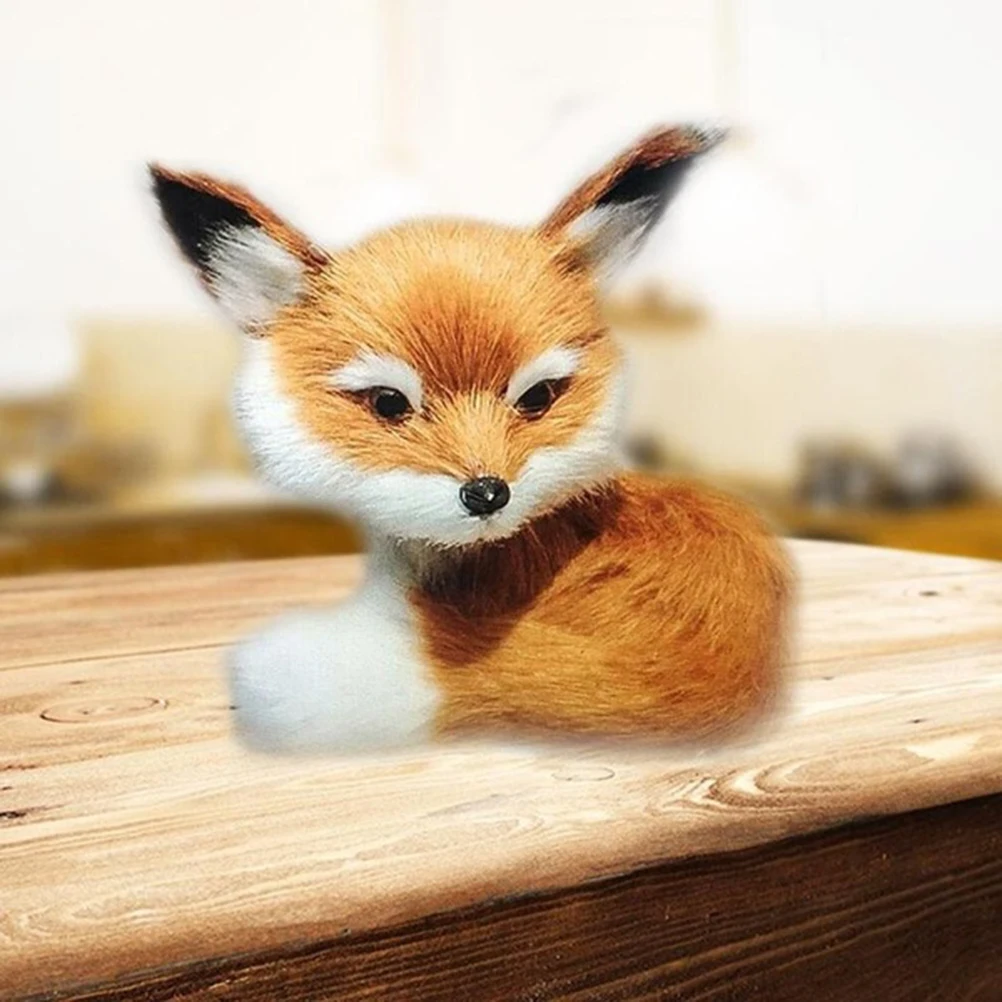 1 шт. имитация животного игрушка плюшевая милая маленькая Лисичка модель лисы