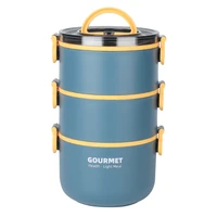 portable 304 stainless steel insulated lunch box with lid student plastic lunch box multi layer lunch box insulated bucket