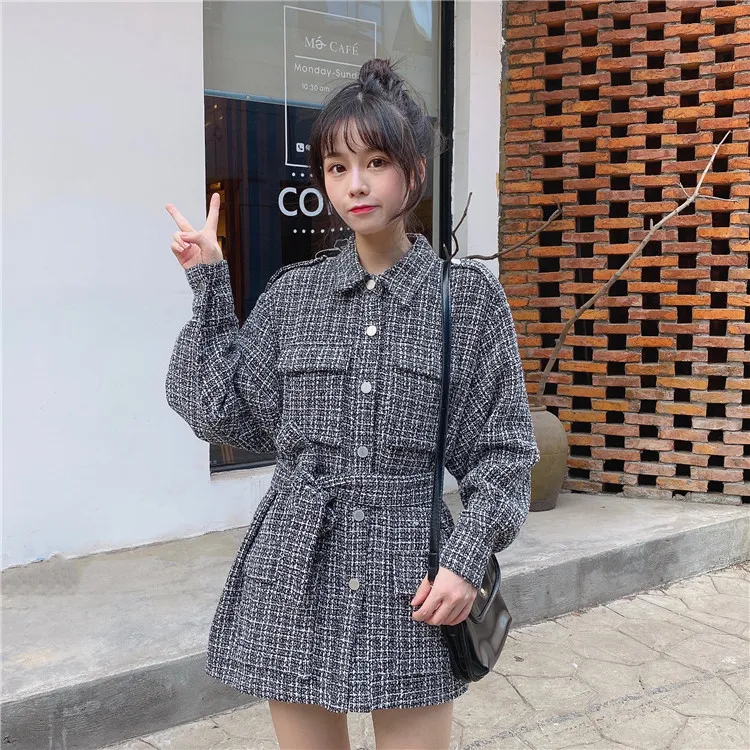 

Женское пальто-ветровка в стиле Хаундстут, черно-белое пальто в стиле преппи, Осень-зима 7136 #