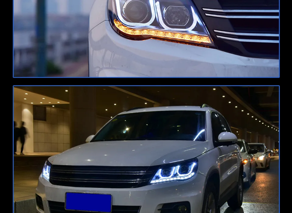 Head Lamp For Car VW Tiguan 2009-2012 Headlights Fog Lights Daytime Running Lights DRL H7 LED Bi Xenon Bulb Car Accessories