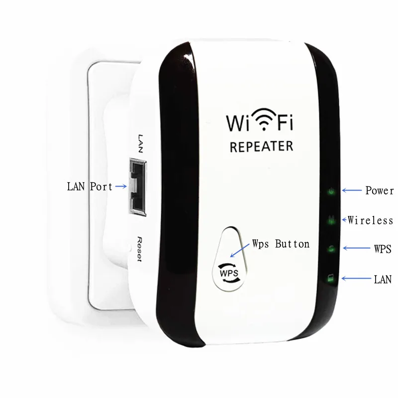

New 2.4G WiFi Wireless 802.11n 300Mbps Router WPS Repeater Network Extender Signal Amplifier Dual Antennas Long Range Booster