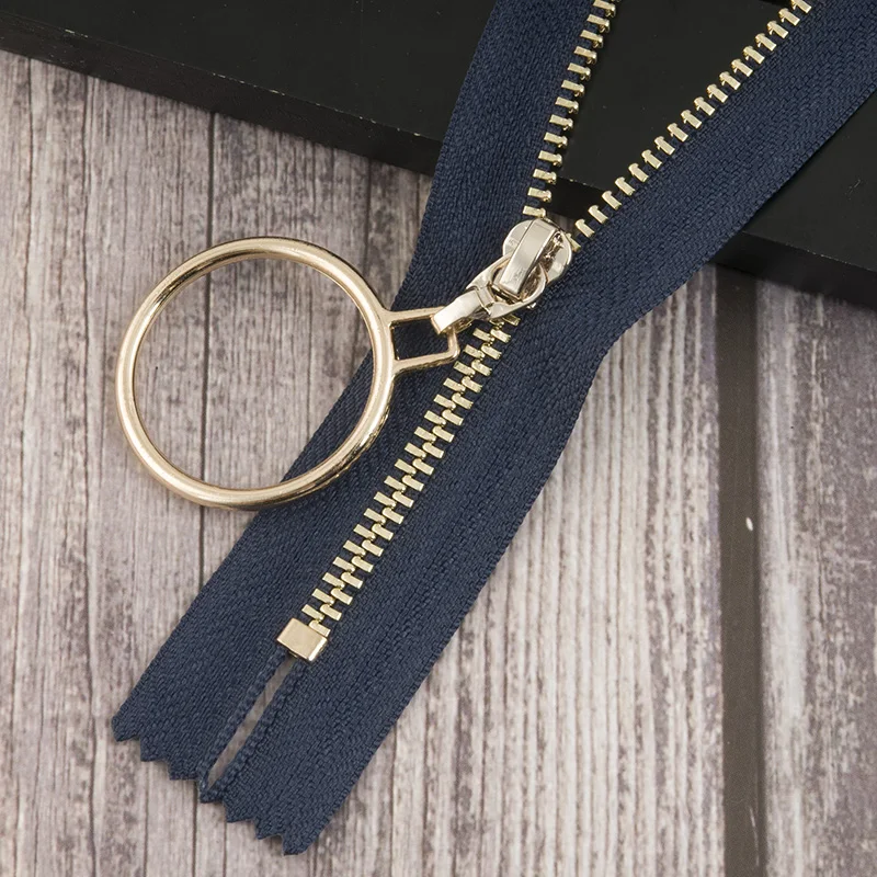 navybluegold 2/5 шт Meetee автоматический замок 3# Металлические молнии 20 см закрытые молнии для шитья сумки, юбка DIY аксессуары для одежды ZA152 - Цвет: navybluegold