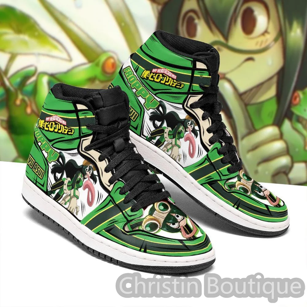 

My Hero Academia Tsuyu Asui Anime Print Basketball Shoes High Top Sneakers for women /men