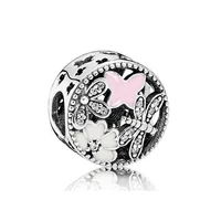 genuine 925 sterling silver bead charm vintage openwork springtime beads fit women pan bracelet necklace diy jewelry