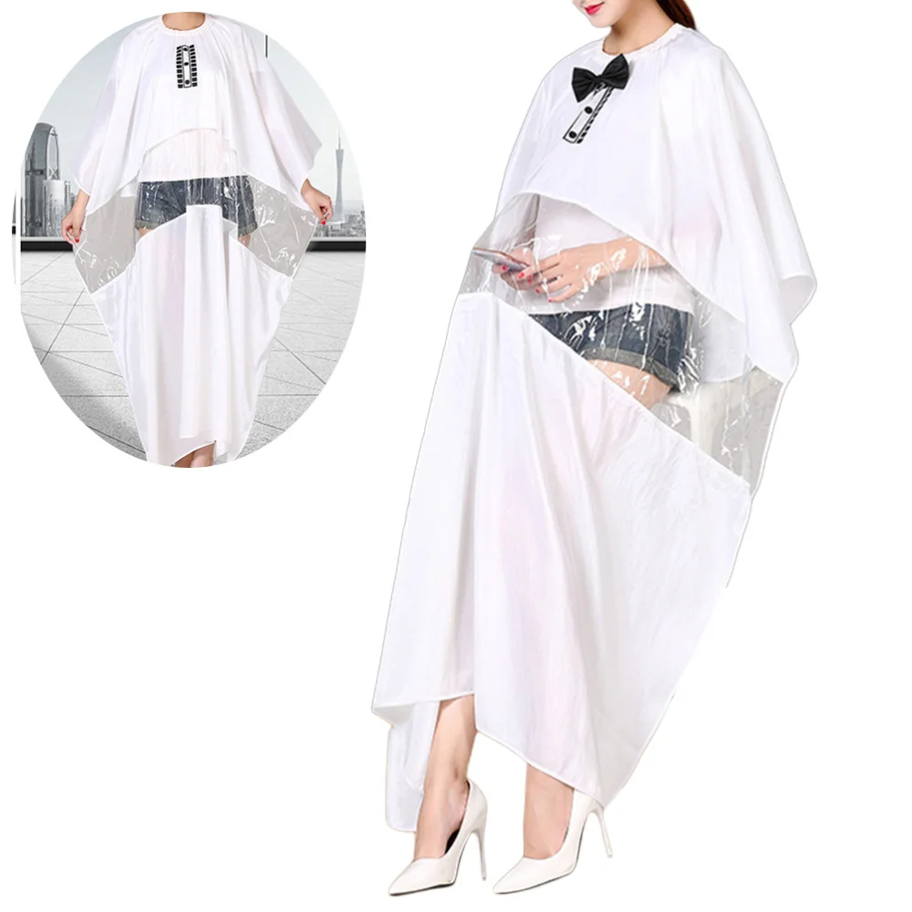 

1PC Waterproof Transparent Haircut Cape Hair Stylist Apron for Barber Hair Cutting (Black)