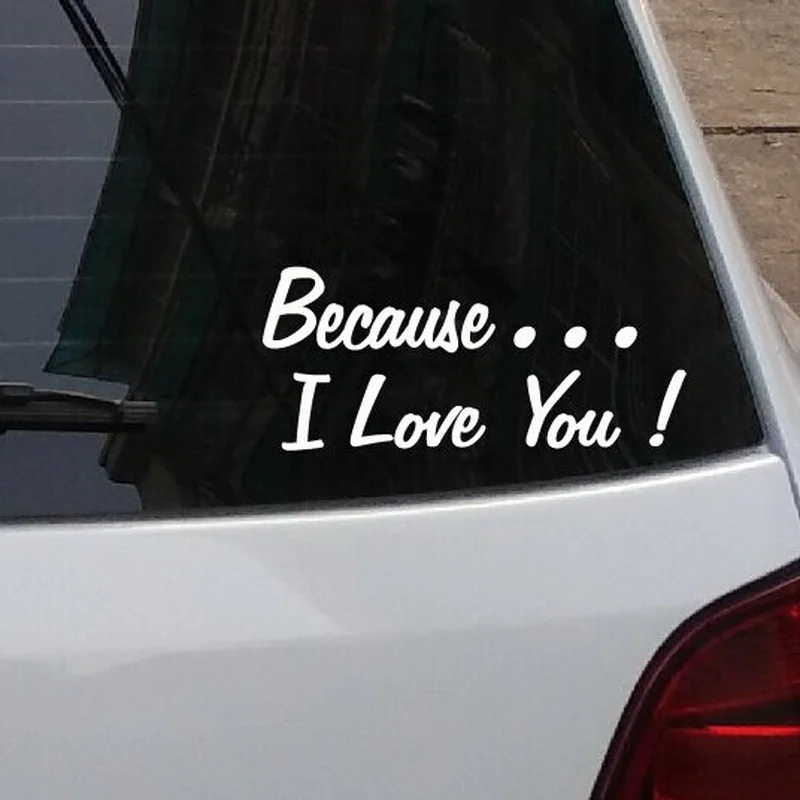 Водонепроницаемые Светоотражающие оконные наклейки потому что я люблю вас 20x9 см