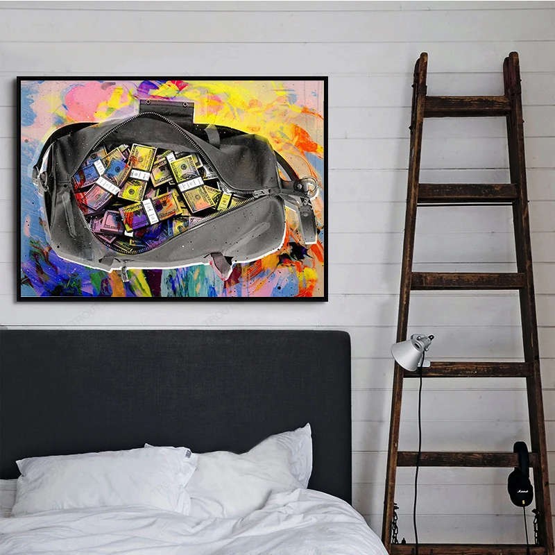 AAHH холст живопись золотой стандарт Современная культура монеты стиль улица для