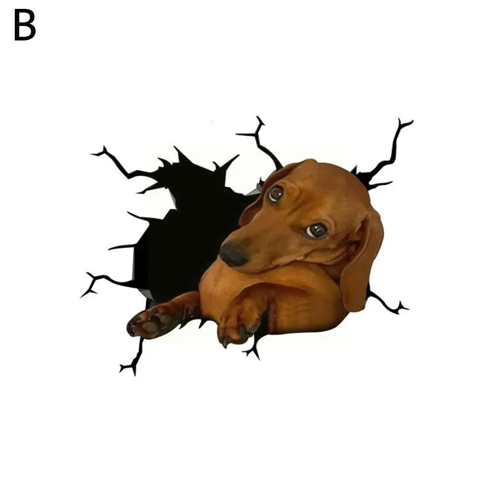 

Fashion Car Accessories 3d Funny Personality Car Sticker Car Sticker Crack Styling Auto Simulation Dog I4g9