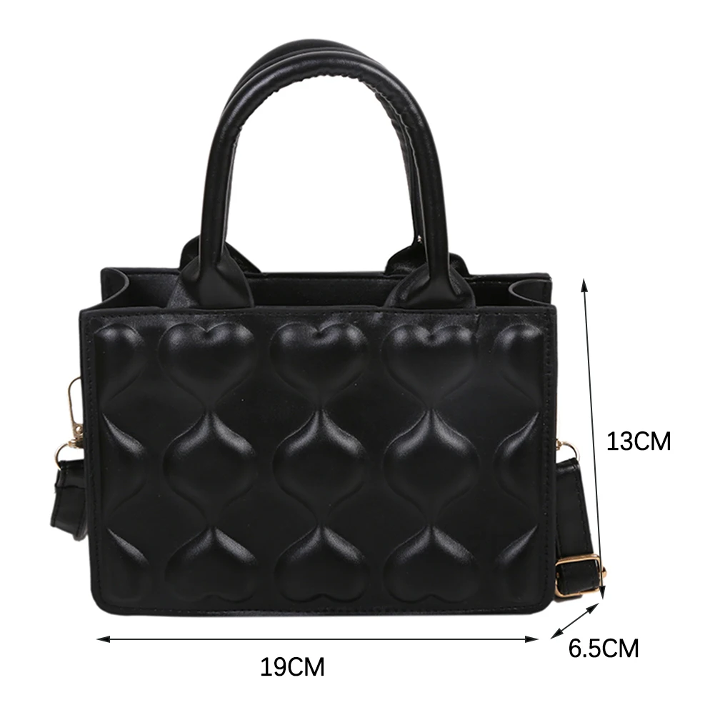 

Vintage PU Leather Fashion Heart Embossing Women Crossbody Handbags Solid Color Casual Female Small Shoulder Messenger Bags