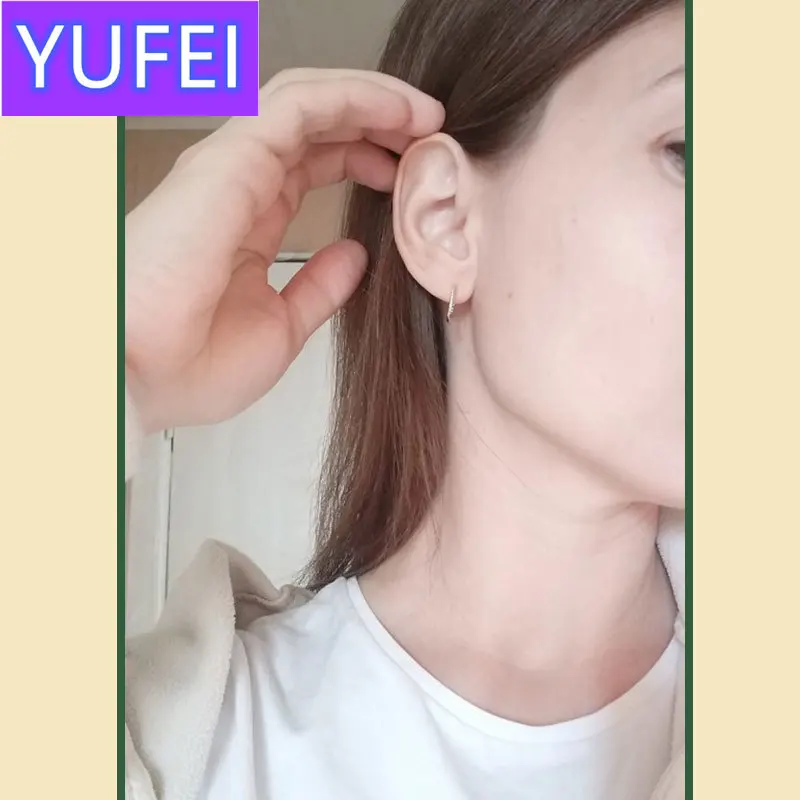 

YUFEI Minimalist Design Hoop Earrings for Women 925 Sterling Silver Weaving Geometric Design Fashion Jewelry Bijoux SCE841