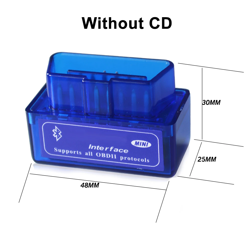 Hippcron (без диска) V2.1 Супер Мини Bluetooth OBDii/OBD2 автоматический считыватель кодов
