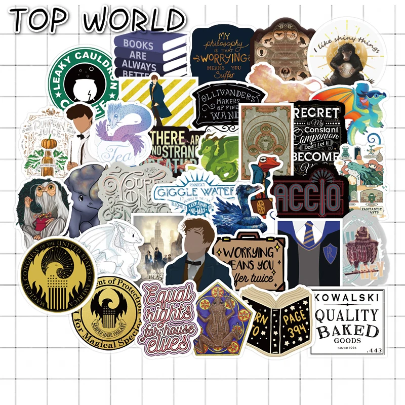 10/50Pcs/set Cartoon Fantastic Beasts and Where to Find Them TV Series Sticker Luggage For Laptop Suitcase Fashion Decals