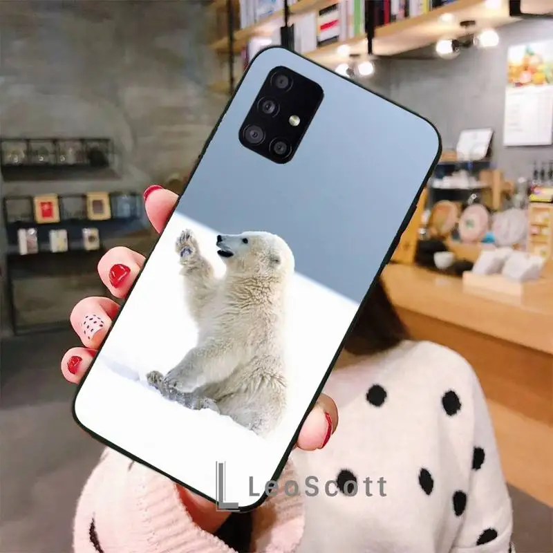 

Polar bear Phone Case For Samsung A40 A50 A51 A71 A20E A20S S8 S9 S10 S20 Plus note 20 ultra 4G 5G