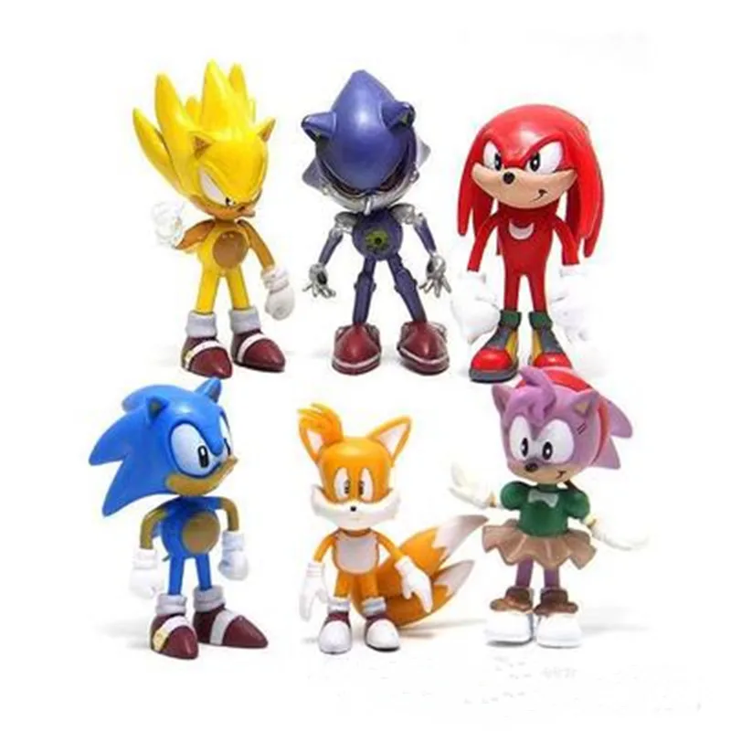 

Игрушечные фигурки персонажей из аниме Sonic 6 шт./компл., стрела 4-го поколения, редкие, доктор баклан, тень, ПВХ игрушки для детей, подарки 4-8 см