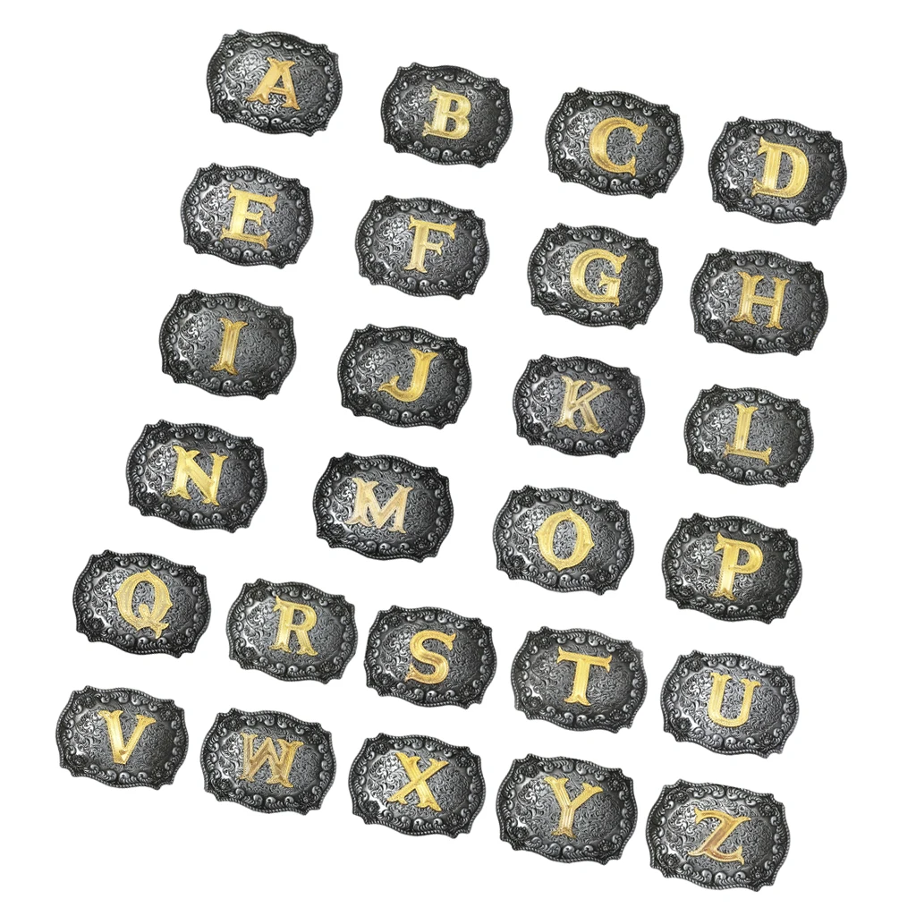 

Alphabet Initial Letter A-Z Belt Buckle Men Metal Western Cowboy Belt Buckle