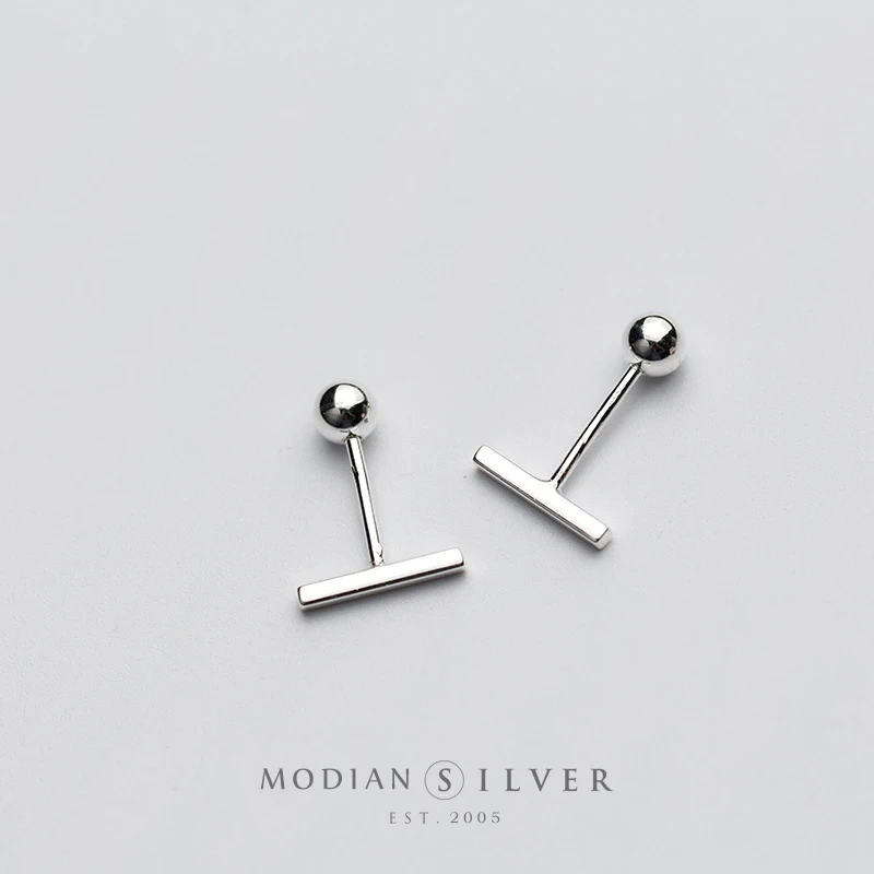 Modian 2020 Новые простые милые геометрические серьги гвоздики для женщин 925
