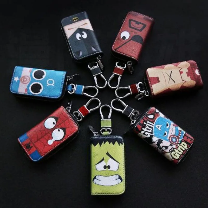 Брелок Мода Мультфильм Кожаный Ключник Держатель Карты Организатор
