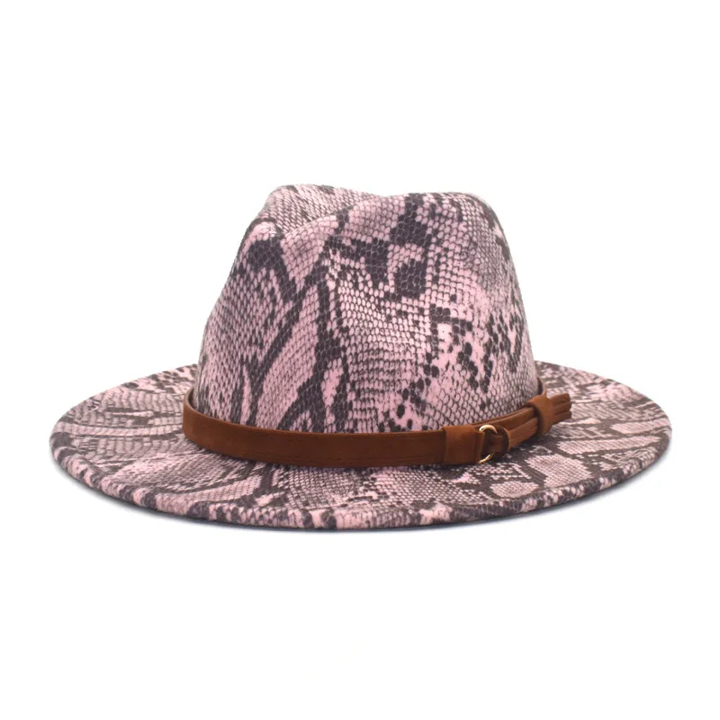 

Lady's woolen hat A new type of hat English style serpentine top hat With flat brim lady's hat Jazz hat fadora hat for woman