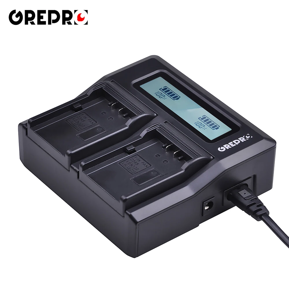 

Ultra Quick LCD Dual Battery Charger for Panasonic VW-VBD58 VBD29 VBD58 VBD78 D54S Battery AJ-HPX260MC,HPX265MC,PX270