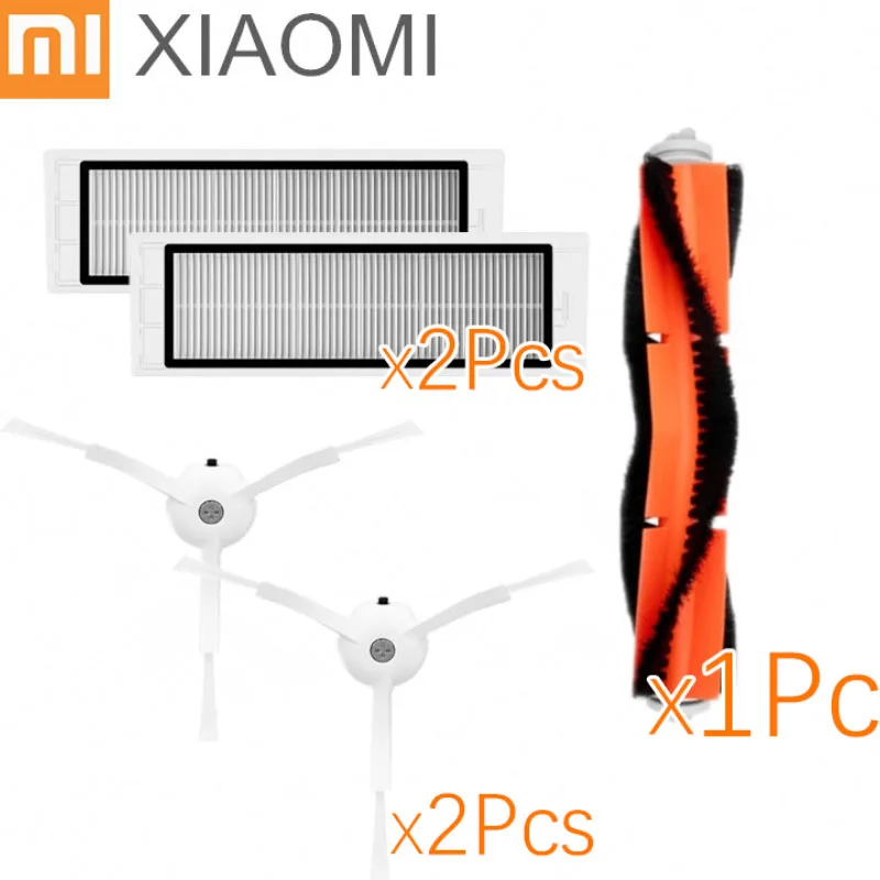 5pcs-lot Xiaomi Roborock Robot S50 S5 Vacuum Cleaner Spare Parts Kits Mop Cloths Mopping filter Side Brush Roll Brush Water Tank replace - Цвет: 5pcs-lot