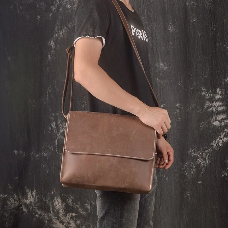 Сумка на плечо новинка первый слой Воловья кожа ручная работа crazy horse