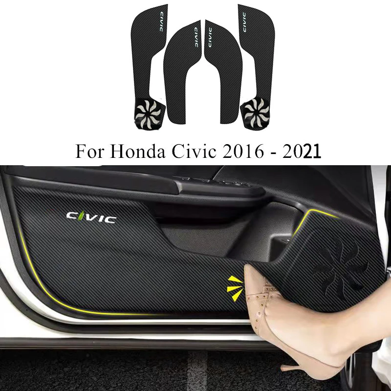 

4 шт., защитные наклейки на дверь автомобиля Honda Civic 2016 2017 2018 2019