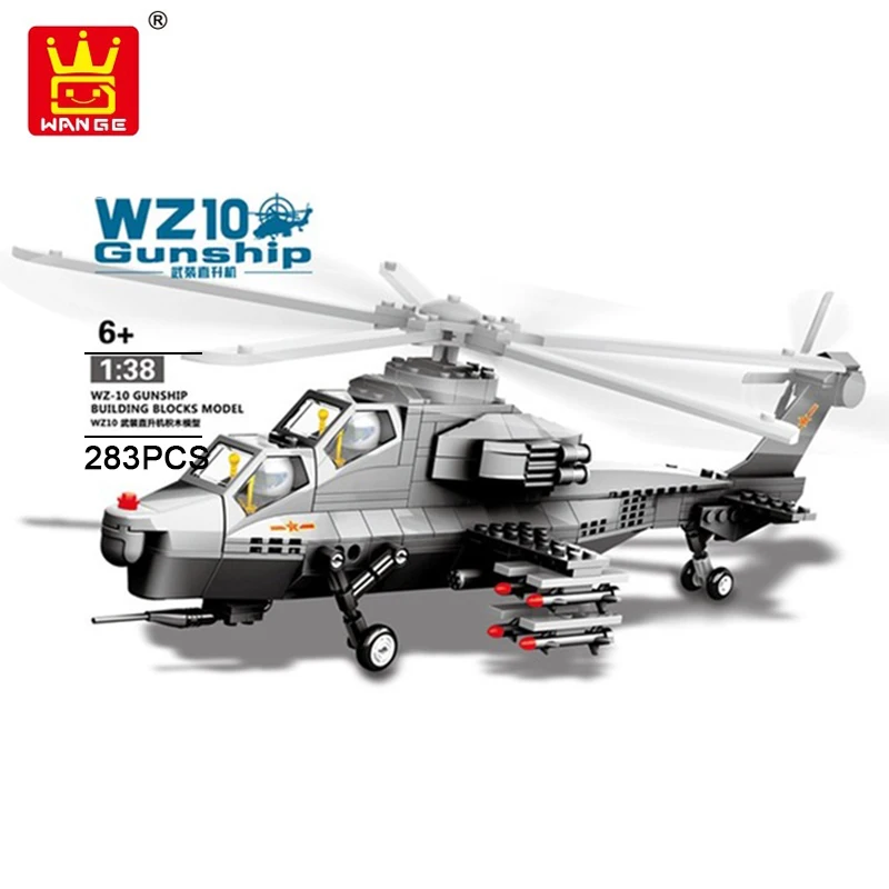 WZ10 NO BOX Wange Technic современный военный вертолет лесет военные самолеты военный корабль Истребитель модель самолета строительные блоки кирпичи игрушки мальчик Gfits - Цвет: WZ10 NO BOX