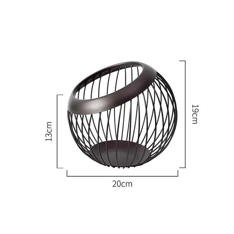 

Fruit Storage Basket Metal Multifunction Home Decor Office Desktop Large Capacity Snacks Wire Mesh Wrought Iron Display Ornament
