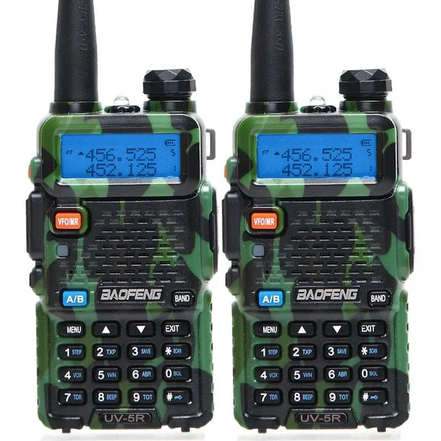 2pcs camo 2 шт Baofeng BF-UV5R 5 Вт Любительская портативная рация UV-5R Двухдиапазонная двухсторонняя радиоантенна UV 5R+ 2 шт NA-771 антенна и гарнитура - Цвет: 2pcs camo