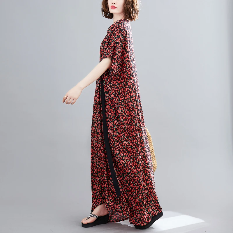 

Floral Chiffon Dress Women's Suspender Off Shoulde