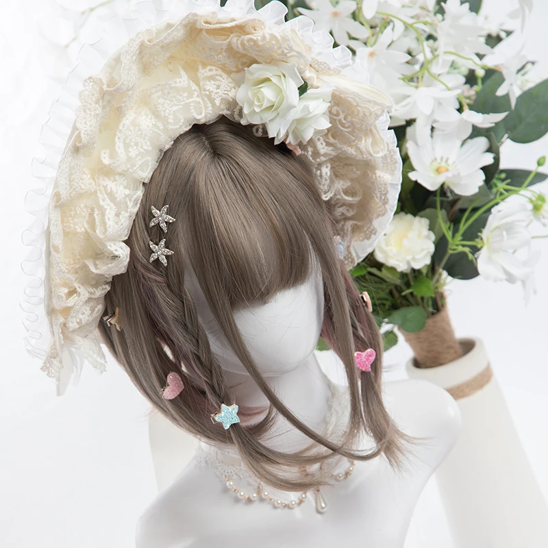 

Ctrlaoki, парик средней длины из льняной ясени, прямые парики Лолиты, парики для косплея, термостойкие волосы из синтетических волос для аниме-в...