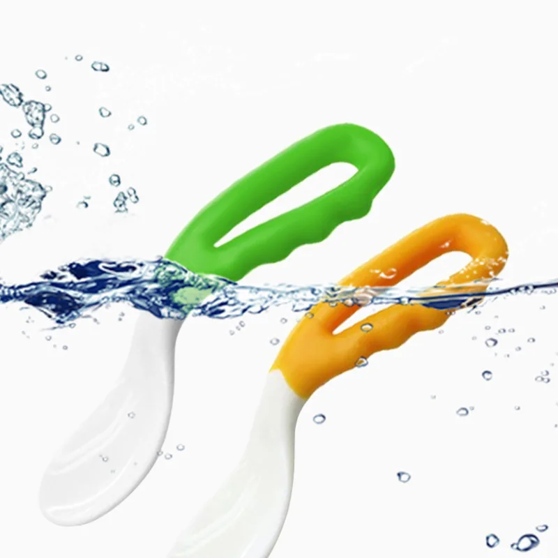 Детский набор ложка и вилка силиконовая посуда для детей 1-2 лет | Мать ребенок