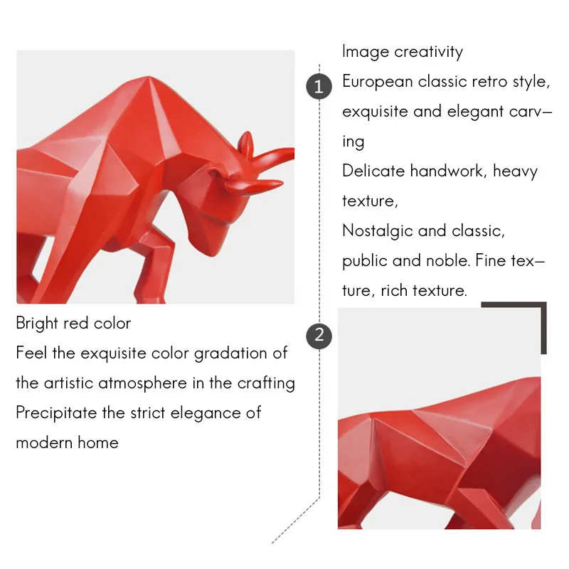Bull Statue Bullfight Sculpture Ox Resin Nordic Decoration Home Decor Tabletop Statues Bison Figurine Animal Cabinet | Дом и сад