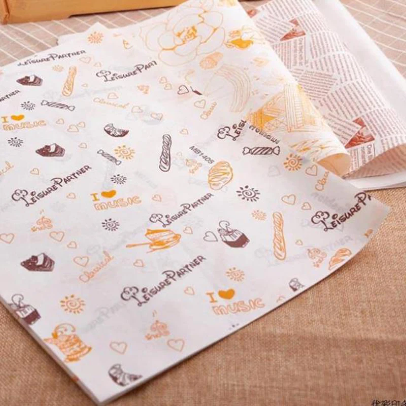 Пищевая вощеная бумага 50 листов упаковочная для хлеба бутерброда бургера фри