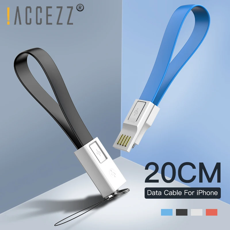 ! ACCEZZ 20 см брелок освещение кабель зарядное устройство для iPhone 7 8 6 XS MAX X XR 2A мини USB