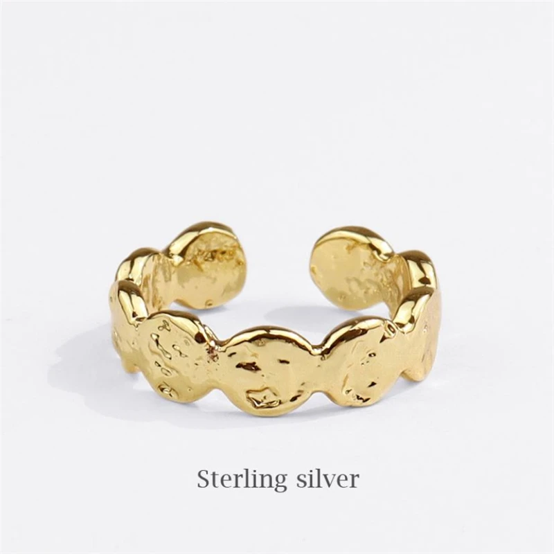 

Season Gate Silver Color Personality Irregular Creative Wave Type Adjustable Size Open Ring SR147