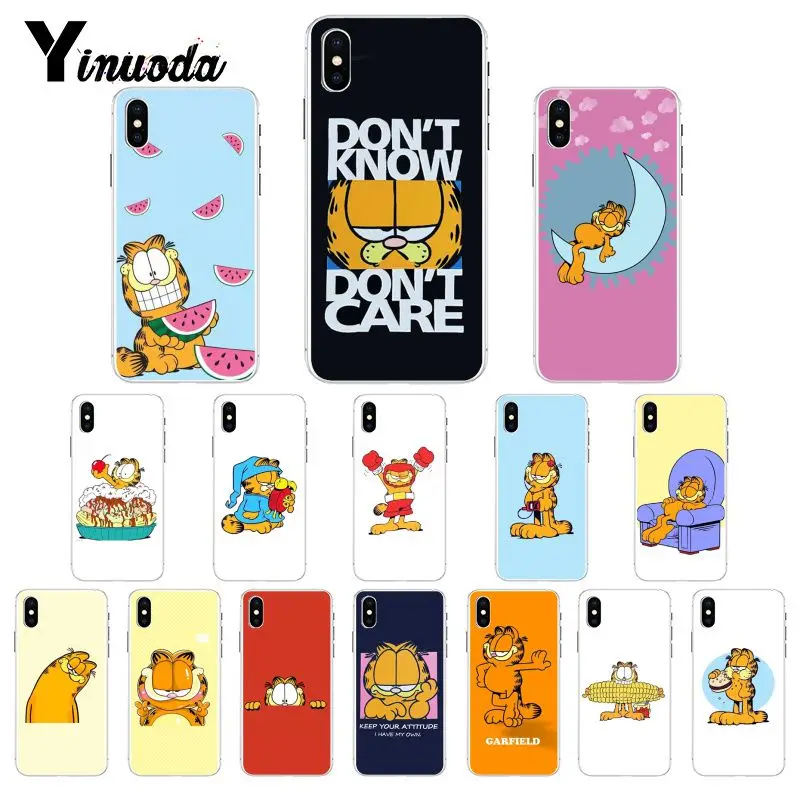 Yinuoda мягкий чехол для телефона с изображением кота Гарфилда на заказ iPhone 8 7 6 6S X XS