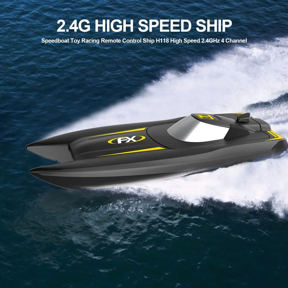 

Speedboat Toy Racing Remote Control Ship H118 High Speed 2.4GHz 4 Channel Mini RC Boat Waterproof Toy For Boy Gift