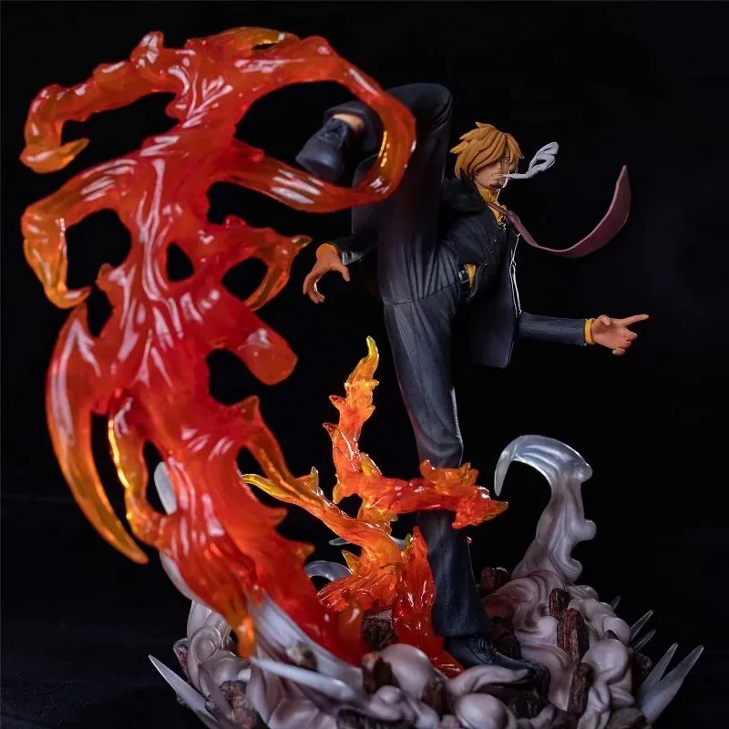 

Фигурка аниме высокого качества Toll Vinsmoke Sanji, Брезентовая версия дьявола, Боевая версия, пламя, стоящая осанка, основа, ПВХ, модель на день рож...
