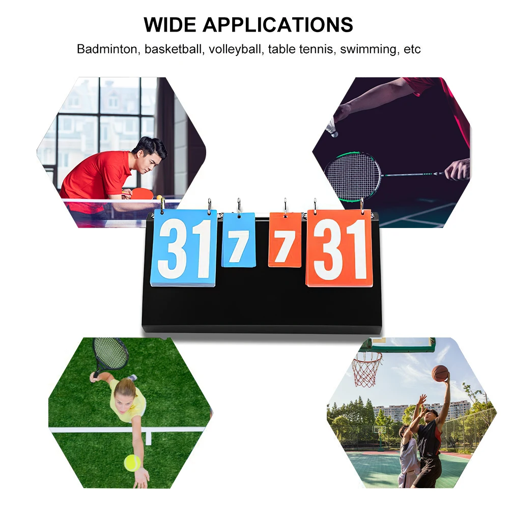 

New Basketball Scoreboard 4 Digit Table Tennis Scorer Flip Badminton Scoring Plastic Score Board Sports Competition Y102
