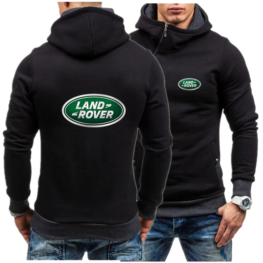 

Мужская толстовка с капюшоном, на осень/зиму, с логотипом Land Rover Car, пуловер с Диагональной молнией, уличная одежда, 2021
