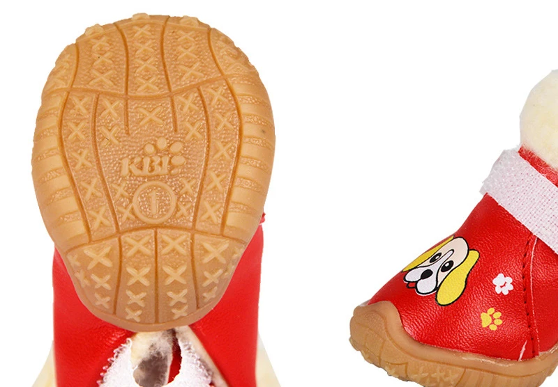 Обувь для собак с принтом лап Осень зима оптовая продажа теплые ботинки из хлопка