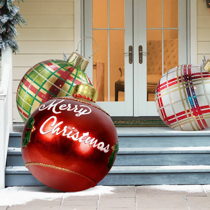 60cm Christmas Balls Decorations for Home Outdoor Gift Giant PVC Inflatable Toys Xmas Courtyard |
